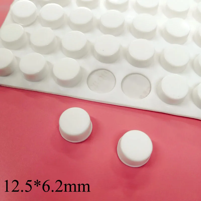 64Pcs 12.5*6.2MM SELF-ADHESIVE SILICONE RUBBER FEET PADS NON-SLIP DOOR STOPS SHOCK ABSORBER FURNITURE CORNER FEET PAD