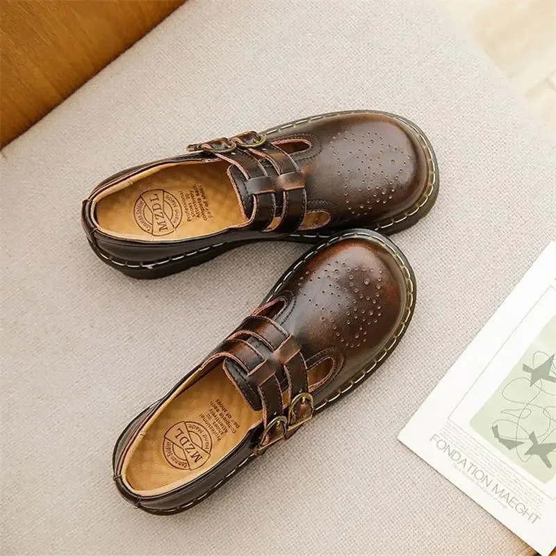 retro brogue women's shoes thick bottom Japanese Mary Jane single shoes cute big head jk small leather shoes 5