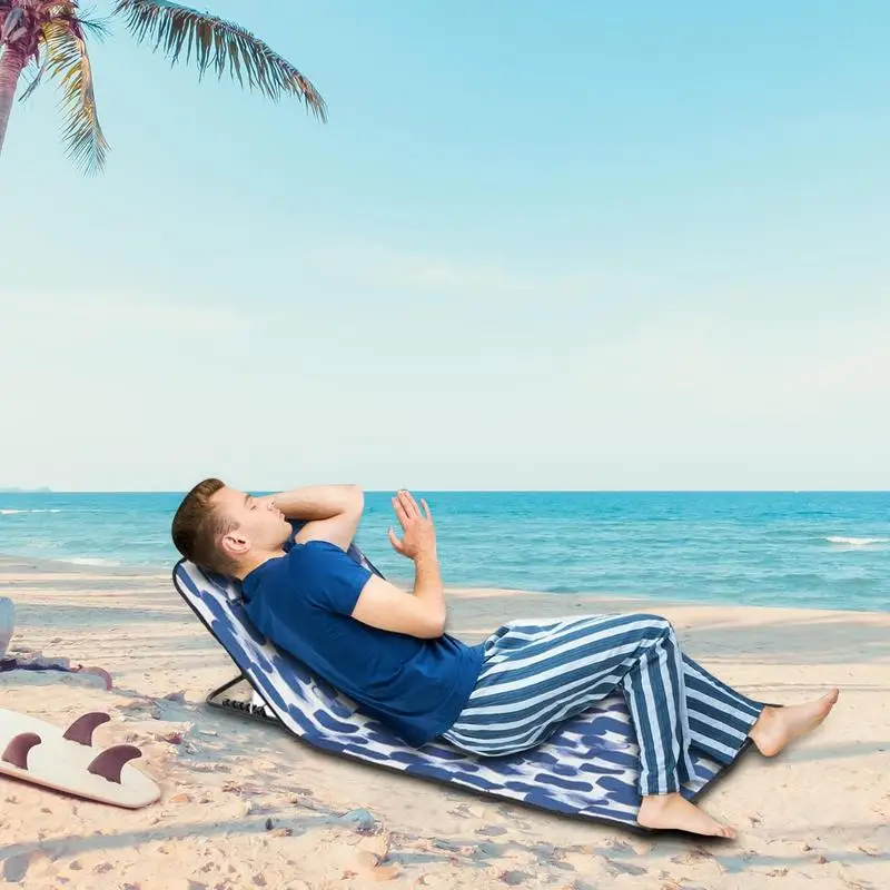 Folding Sun Tanning Chairs Outdoor Chaise Lounge Portable Chaise Lounge Sun Tanning Chair Sleeping Cots With 5-Position 2