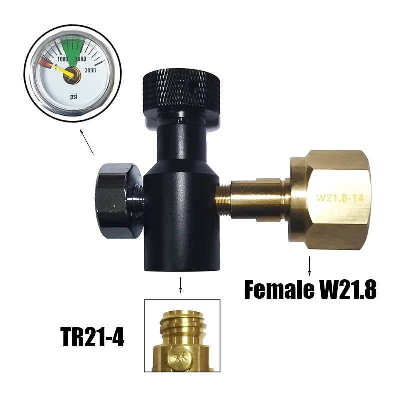 Soda Water CO2 Cylinder Refill Adapter Connector Gas Regulator