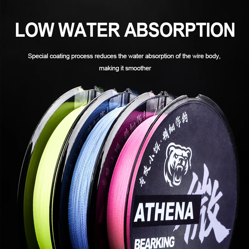 bearking  4 Strands 150M PE Braided Fishing Line 6-20LB Multifilament Fishing Line Smooth for Pike and Bass Accessories 6