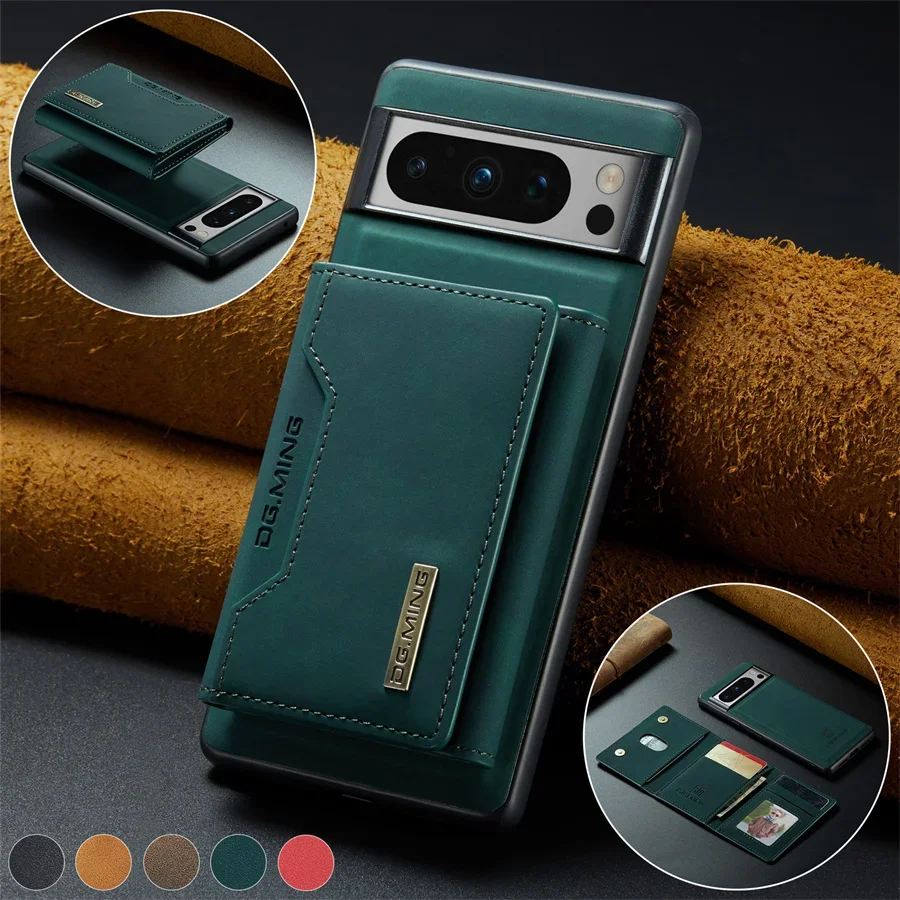 Luxury Magnetic Leather Wallet Phone Case with Kickstand and Credit Card Holder Cover
