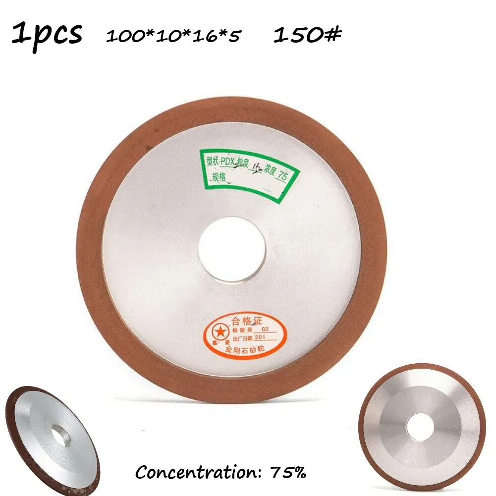 

Tool Diamond Grinding Wheel Grinding PDX Resin Bonded Emery 100*10*16*5mm 150# 1pcs 75% Aluminum For Small Edgers
