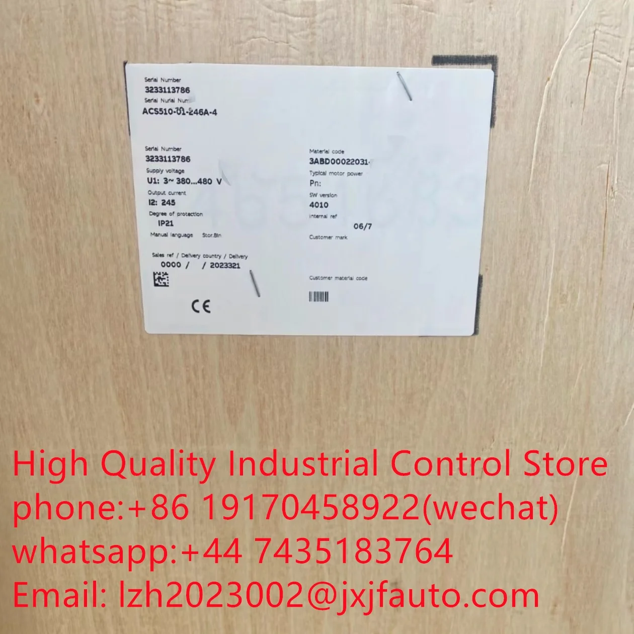 

ACS510 series VFD，ACS510-01-157A-4，order number 3ABD00015756-D