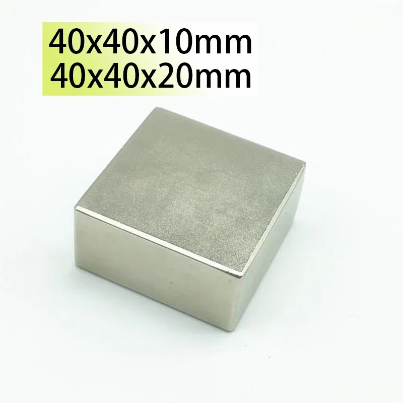 N35 40x40x10 40x40x20 Rectangle Square Neodymium Bar Block generation Strong Magnet Search motor Magnetic Toy Glass Electricity