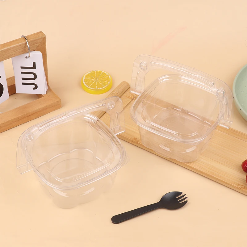 케이크 상자 DIY 플라스틱 상자 포크 스푼 선물 상자, 케이크 포장, 웨딩 홈 파티 머핀 포장, 10 세트