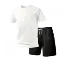 Ensemble de vêtements de sport pour homme en deux pièces, t-shirt à manches courtes et pantalon, vêtements de sport pour la course à pied et la remise en forme, été 2026, grande réduction 6