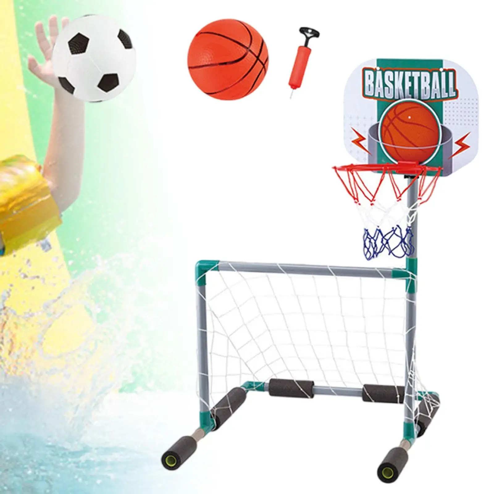 Pool Basketball Hoop Pool Soccer Float Toys Floating Basketball Game