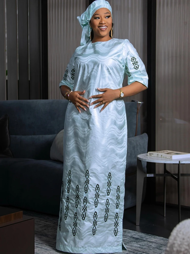 Bazin Riche Original Wearable Throughout The Four Seasons Women Clothing African Birthday Dress Dress For Wedding Party Women