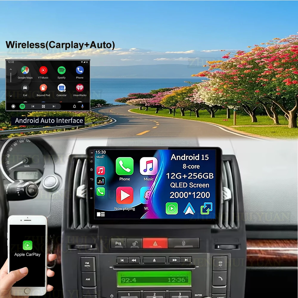 Para Land Rover Freelander 2 2007-2012 Android 15 Carplay Auto pantalla Radio reproductor Multimedia Autoradio estéreo 2din unidad principal 3
