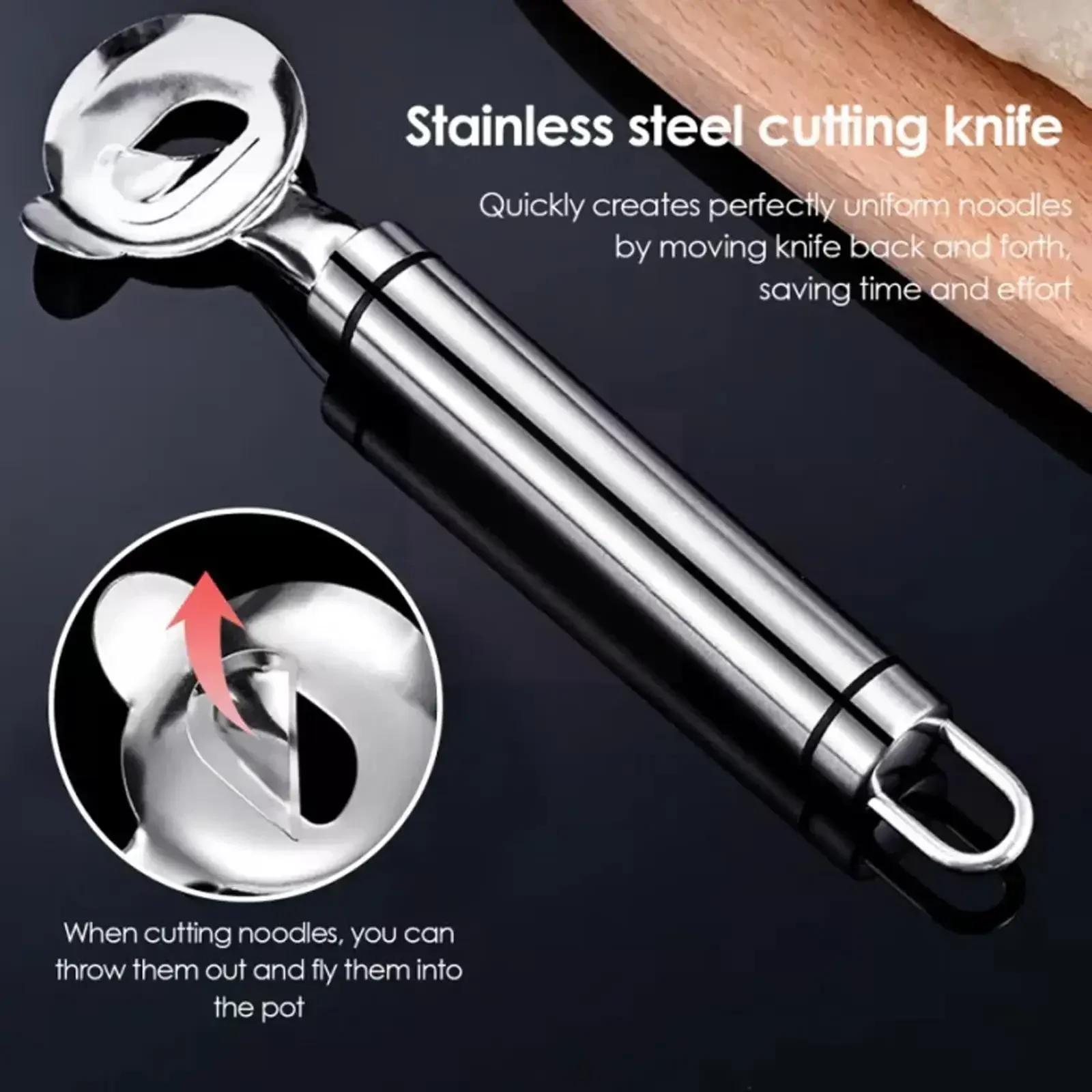Household Stainless Steel Noodles Dough Cutter Manual Gadget Knife Sliced Wide Cooking Tools Kitchen Gadget Pasta Wide Mouth New