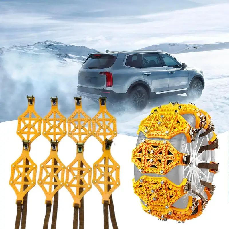 Car Anti-skid Chain Snow Chains For Car Tires Auto Traction Chain Thickening Portable Chains Steel Plate Gear Design For Cars