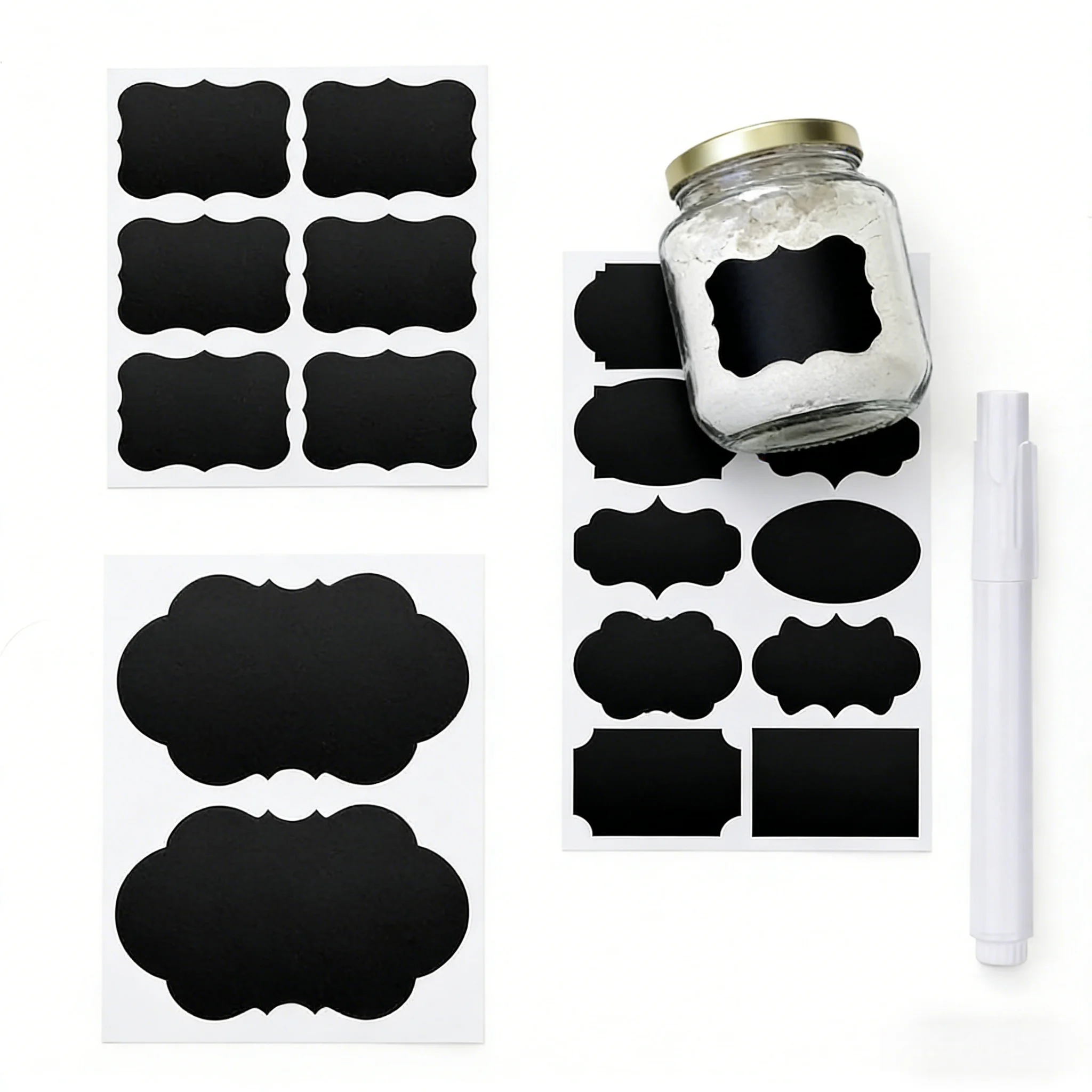 36 reusable waterproof labels with tag pens, removable stickers for ...