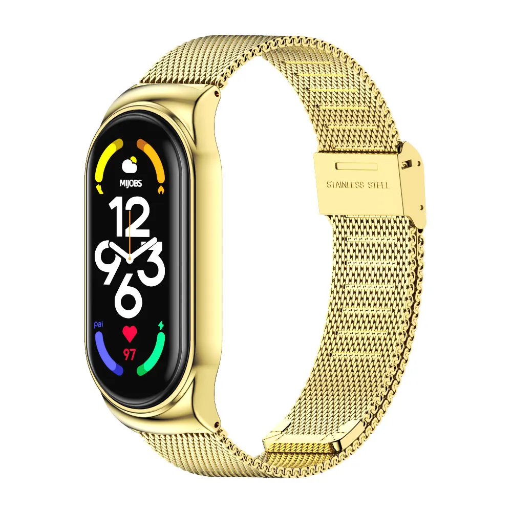 Premium Stainless Steel Watchband Bracelet - Adjustable Metal Wrist Strap