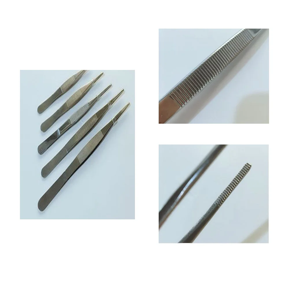 1Pcs 12,5/16/20/25/30CM Zahn Pinzette Gerade Pinzette Lange Grill Lebensmittel Tong Edelstahl hause Garten Küche BBQ Werkzeug – Detail 5