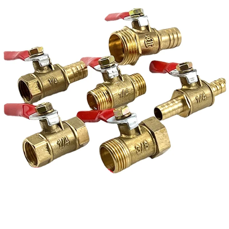 

Brass Barbed Ball Valve 4-12 Hose Barb Male/Female 1/8'' 1/2'' 1/4'' Thread Connector Joint Copper Pipe Fitting Coupler Adapter