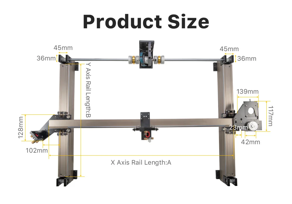 Mechanische Teile Set 600mm * 400mm Einzigen Kopf Laser Kits Externe Rutsche DIY CO2 Laser 6040 CO2 Laser gravur Schneiden Maschine – Detail 2