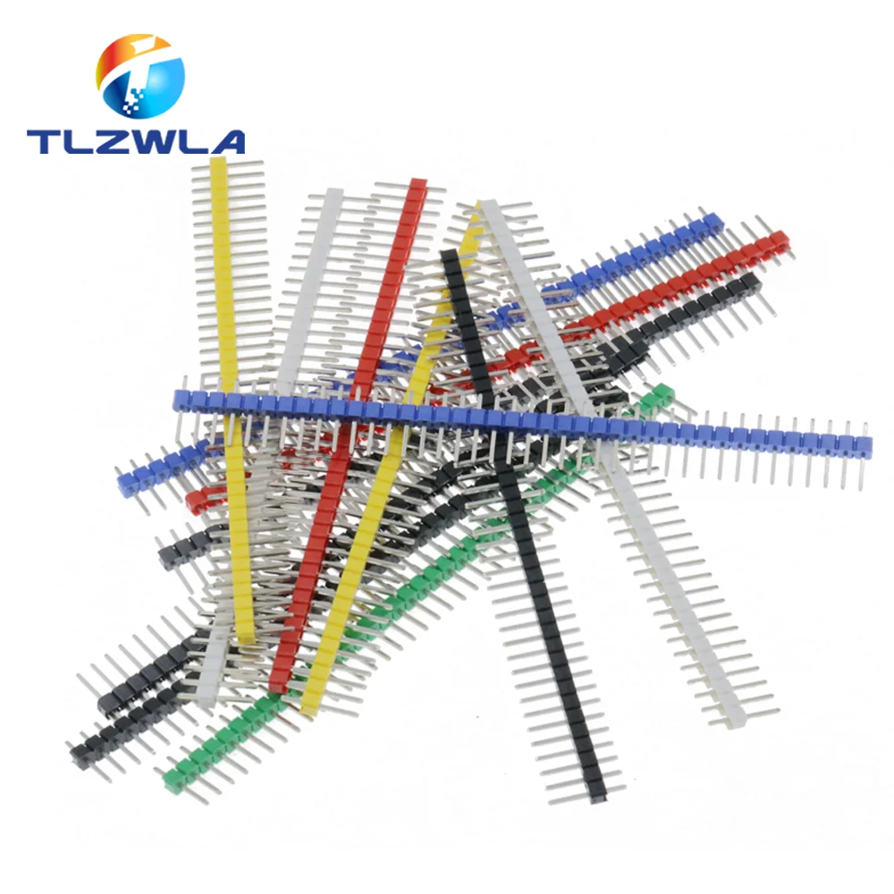 10PCS 1X40Pin Zerbrechliche Pin Header 2,54mm Einreihige Stecker Header Stecker PCB Pin Streifen für Arduino gelb/grün/Weiß/Schwarz