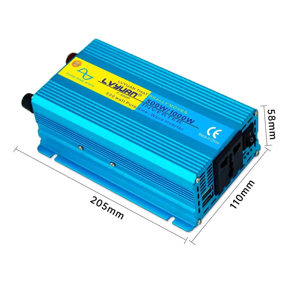 Pure Sine Wave Inverter DC 12v To AC 220V 1000W/2000W Portable Power Bank Converter Solar Inverter