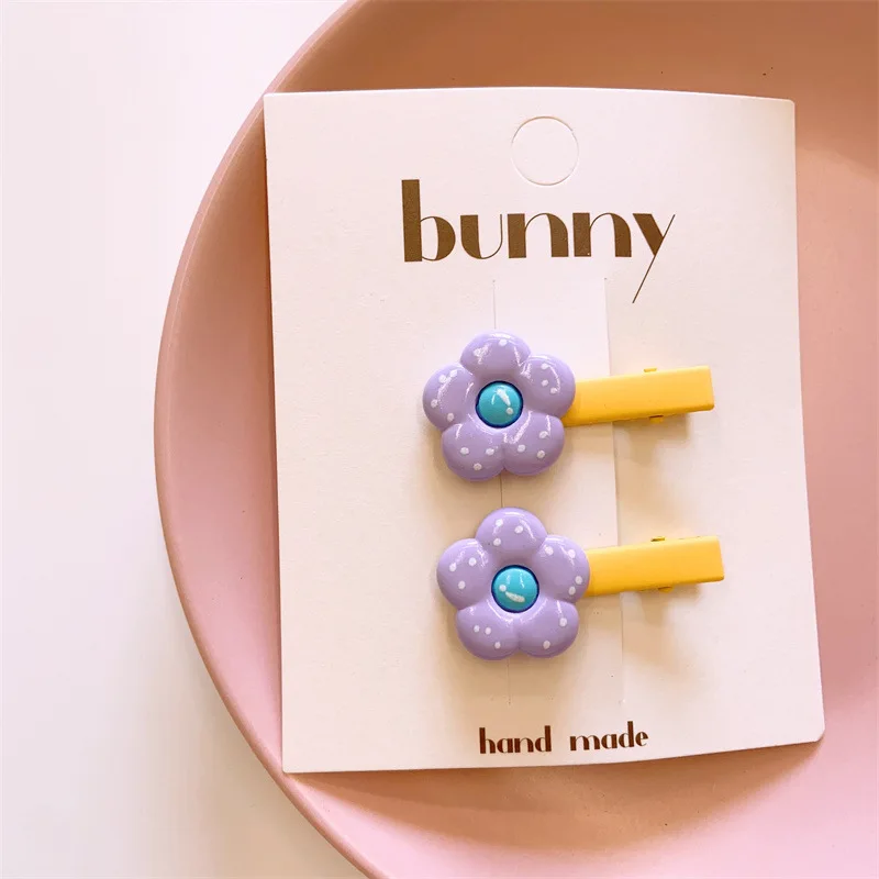 2025 neue 2 teile/satz Tupfen Blumen haarspangen für Mädchen Baby süße haarklammer Kinder Blumen glänzende Seiten clips Haarschmuck mädchen – Detail 11