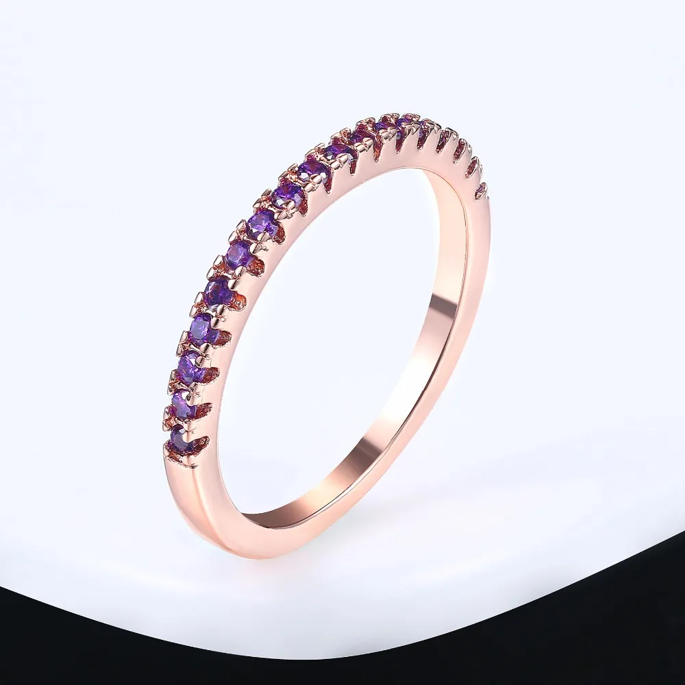 Wedding Ring Women Man Concise Classical Multicolor Mini Cubic Zirconia Rose Gold Color Gift Fashion Jewelry R251