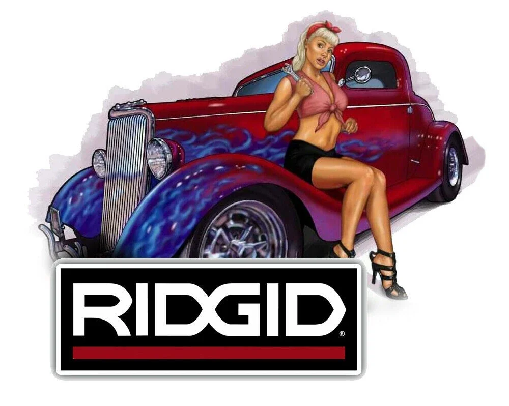 For RIDGID TOOLS STICKER DECAL FENDER GARAGE MECHANIC GLOSSY LABEL TOOL BOX USA