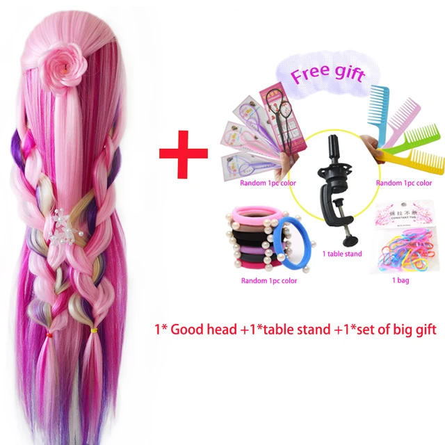 Tete A Coiffer Professionnelle Tête De Mannequin Blonde En Fiber De Haute  Température 100%, Bonne Formation Pour La Coiffure Tressée, Avec Pince  Libre - AliExpress