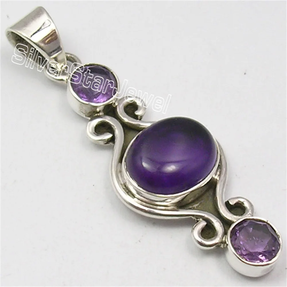 Many Color Semi-precious Stone OXIDIZED Pendant 1.7