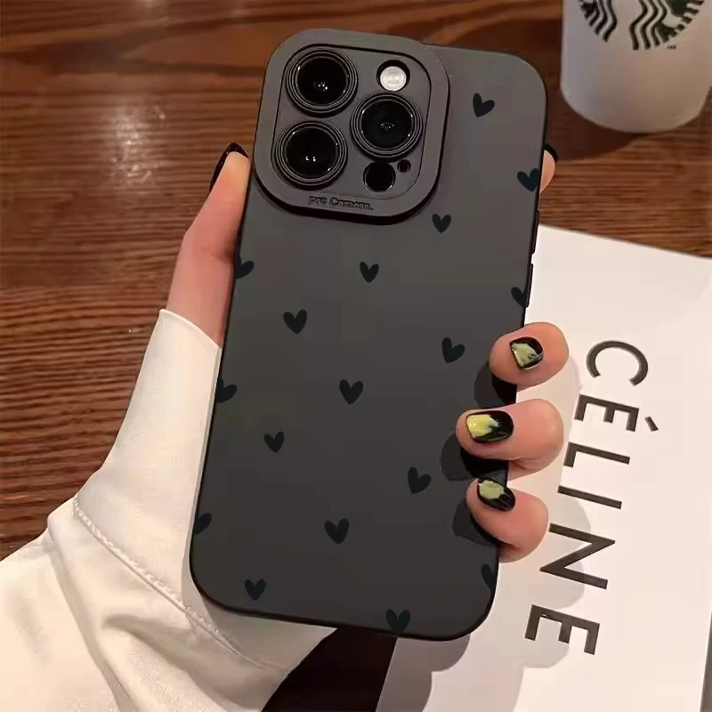 Elegant Black Love Heart Phone Case Cover