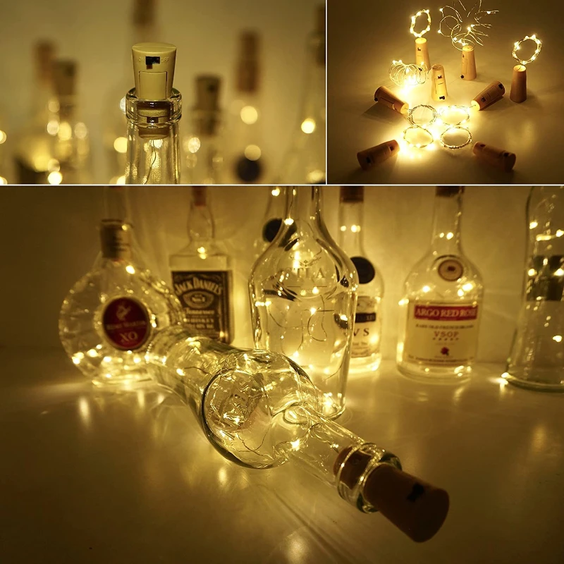 

5pcs Fairy Wine Bottle Light With Cork LED String Lights Waterproof Battery Lights Garland Christmas Party Wedding Decoration
