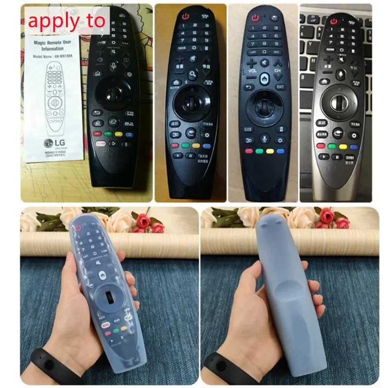 Home Thickened Anti-fall Transparent Silicone Case Dynamic Smart TV Remote Control Protective Cover AN-MR600/650 1 Pc