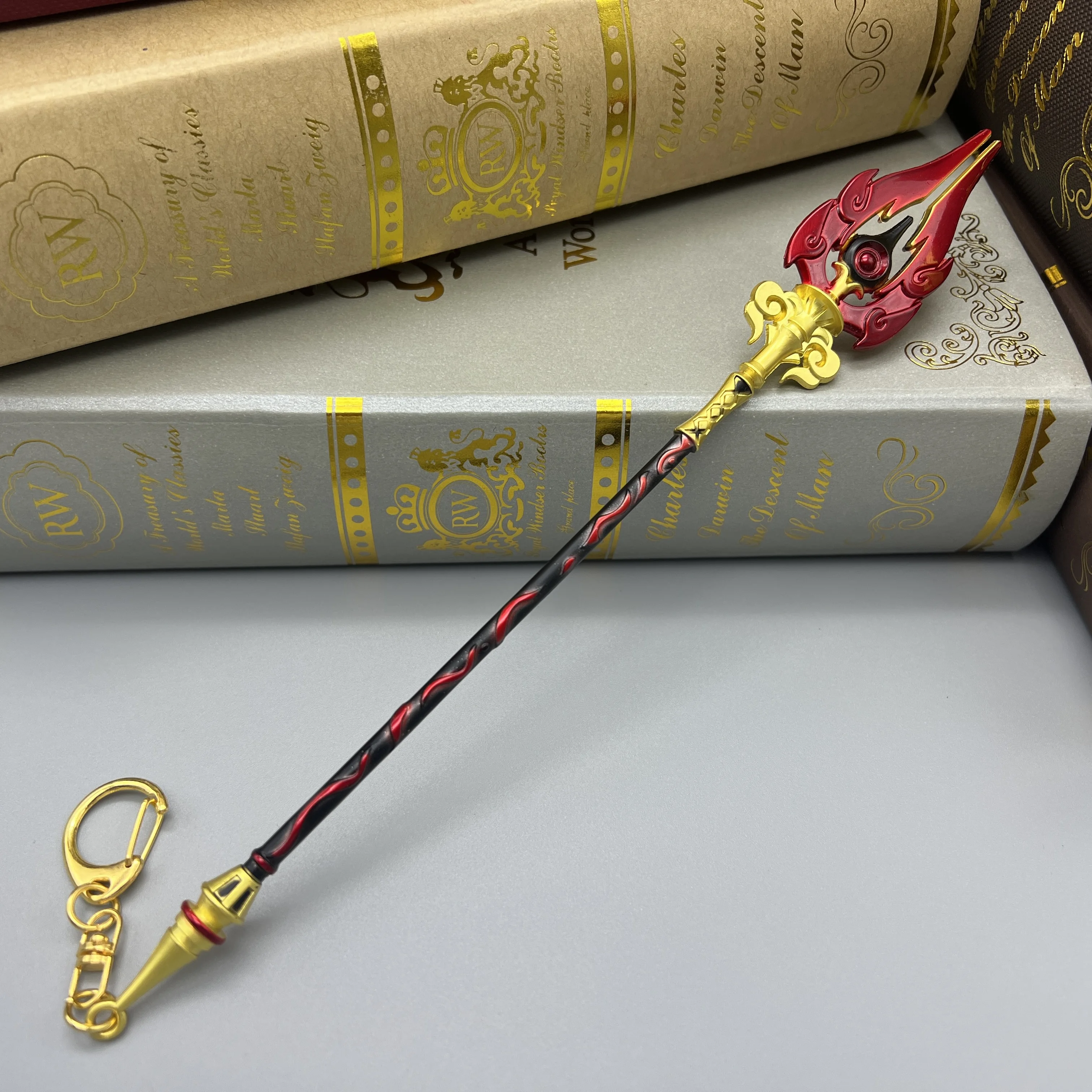 

22cm Metal Staff of Homa Genshin Impact Hu Tao China Mobile Game Peripherals Weapon Model Ornament 1/6 Doll Equipment Decoration