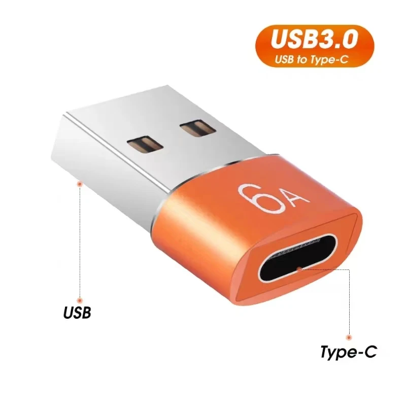 USB To Type C Adapter 6A USB To Type C OTG Adapter USB USB-C Male To Micro Type-c Female Converter For Macbook Samsung S20 USBC OTG Connector