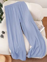 Plus Size Women's Elastic Waist Loose Fit Lightweight Casual Pants Comfortable Relaxed Style Versatile Everyday Wear - Image 2