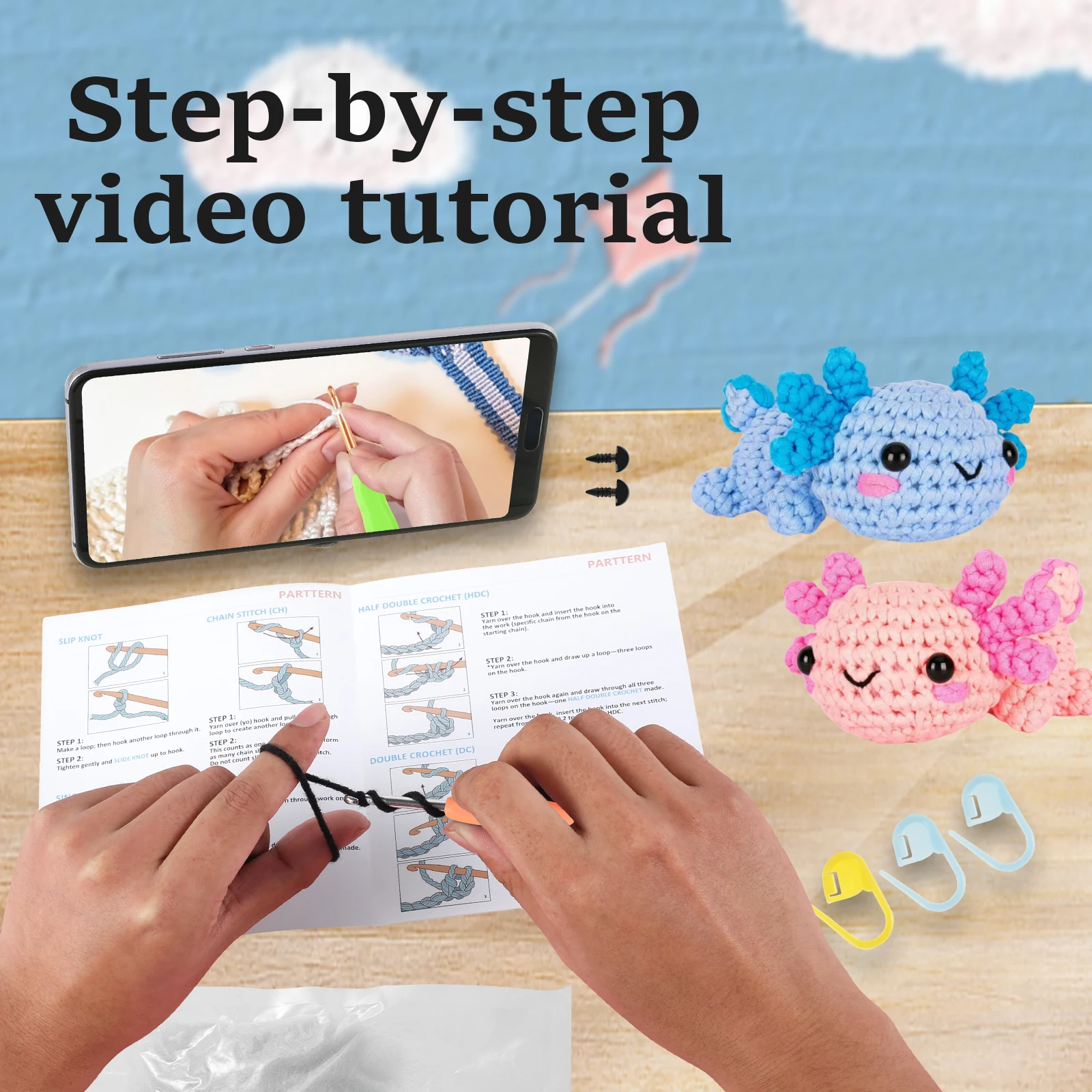 Beginner Elephant Crochet Kit 3