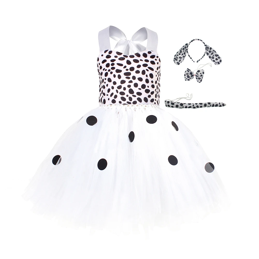 Girls Dalmatian Halloween Costume Polka Dot Dog Kids Cute Animal Fancy Tutu  Dress Baby Girl Dress Up Birthday Party Dresses - AliExpress 1501