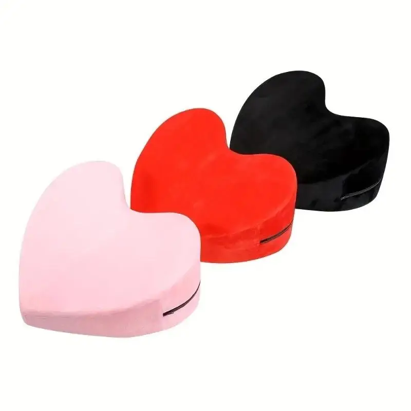 Velvet Heart Shaped Sexual Pillow with Various Positions and Sexual Aid Mats Made of Non Deformable Memory Materials