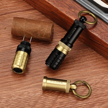 Galiner Zinc Alloy Black & Gold Cigar Picker Holder Portable Double Needle Cigar Punch Drill Opener