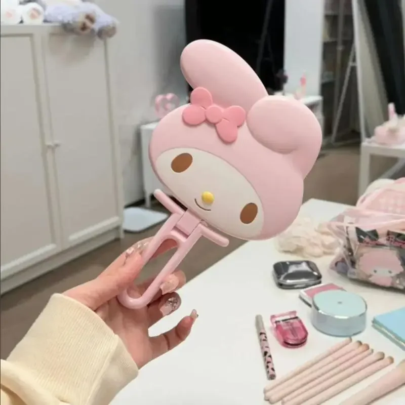 Sanrio 마이 멜로디 휴대용 메이크업 거울 귀여운 데스크탑 접이식 화장품 거울 장난감 소녀 선물