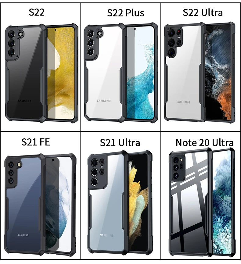 Galaxy S20 FE 5G Phone Cases Xundd Galaxy S21 FE Case ,For Samsung S20 Fe S21 S22 Ultra For Note 20 Ultra Case Bumper Shockproof Shell,Back Transparent Cover Galaxy S20 FE 5G Phone Cases