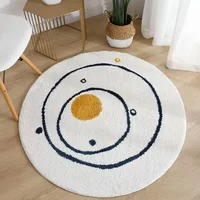 Artistic Round Carpet Stripes Creative Rugs Bedroom Soft Comfortable Play Rug Living Room Coffee Table Lines Decorative Carpets 2