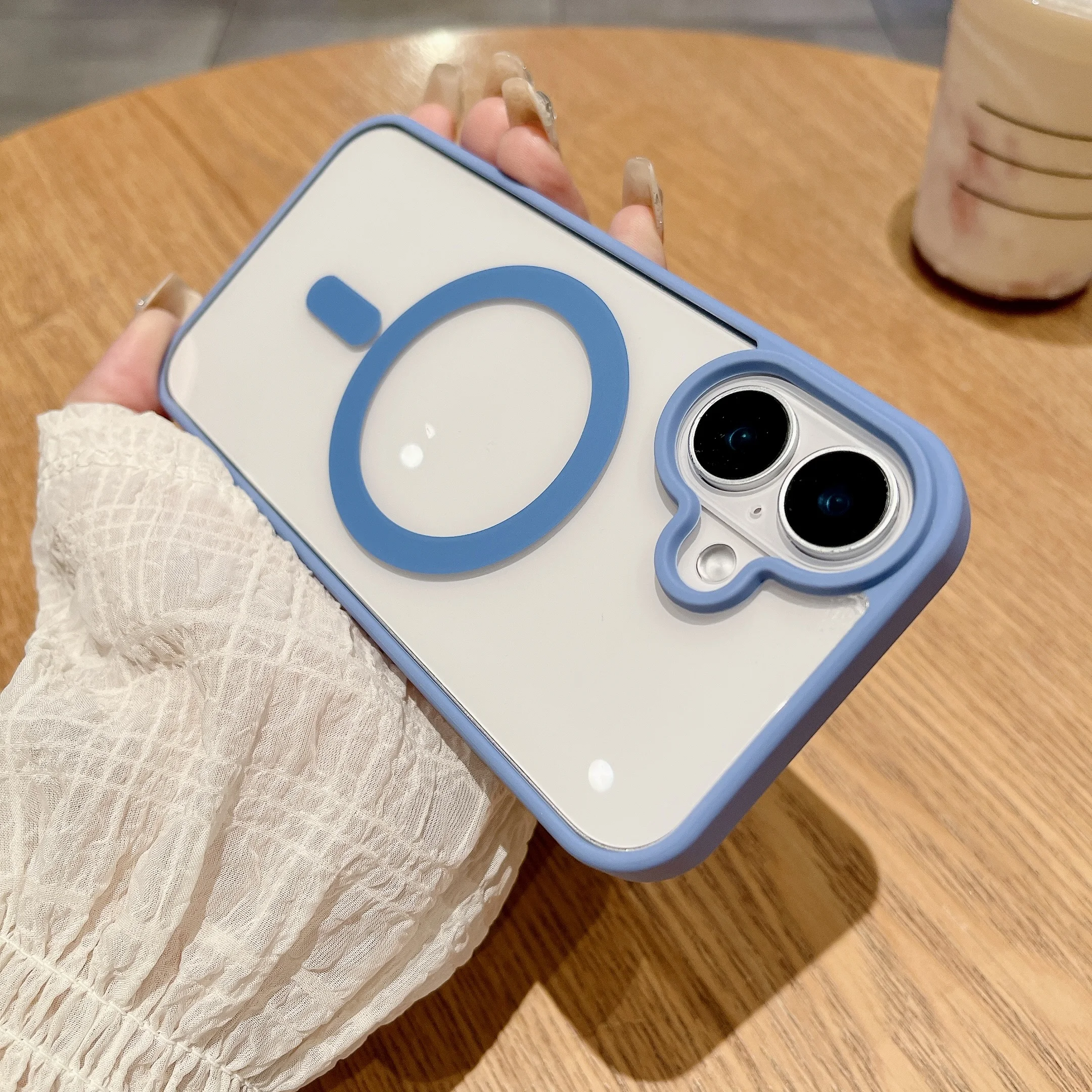 Luxury Shockproof Magsafe Wireless Charging Case with Clear Magnet Bumper Cover