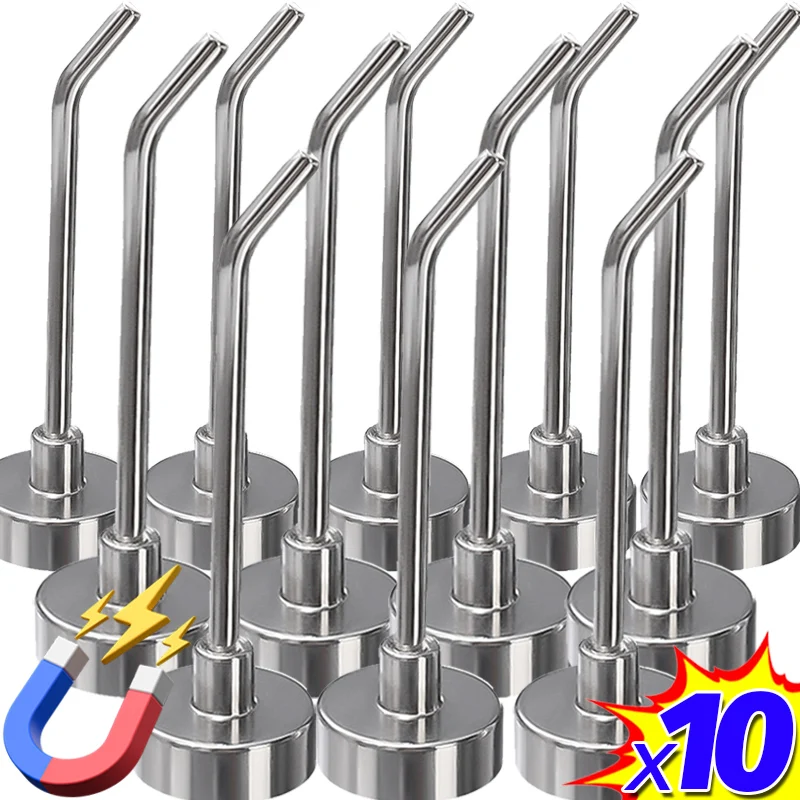 1/10PCS Punch-free Magnetic Hooks Heavy Duty Right Angle Racks Magnet Multi-purpose Hanging Holders for Kitchen Bathroom Storage