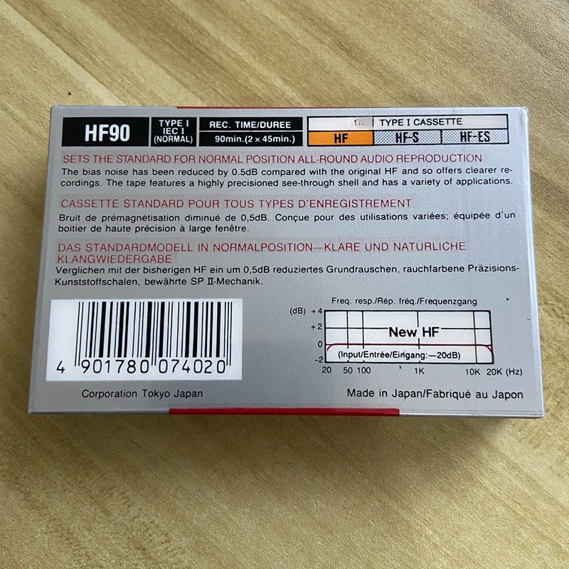 1PCS 1985 HF90 Minutes Blank Tape High Clarity Magnetic Audio Tape Standard Cassette Blank Recorder Tapes audio cassette tape
