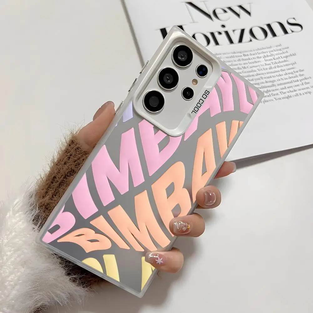 Colorful Silver Silicone Phone Case with Spanish INS Letter Design