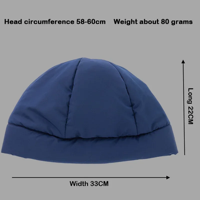 Fashion Quilted Fluffy Down Beanies Hat Outdoor Warm Lightweight Ear Protection Cold Hat Winter Hood New Women Pullover Skullies 5