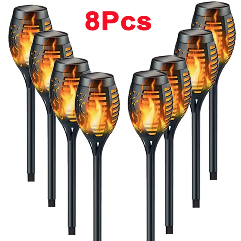 Solar Flickering Flame Torch Lights - Waterproof Garden & Outdoor Decor Lamps
