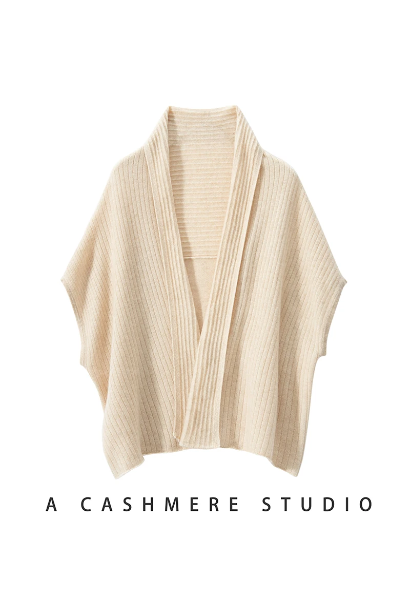 S213b0407bbd9498b88745088098094fat New Autumn and Winter Women's 100% Cashmere Shawl Knitted Cardigan Solid Color Scarf Fashion Warm High Quality Wool Mallzona