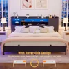 King Bed Frame with Headboard, King Size Metal Platform Bed Frame with Reversible Storage Bookcase Headboard,Noise Free, Black 5