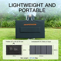 MHPOWOS 400W panneau solaire portable pour centrales électriques sac à main solaire pliable avec béquilles pour générateurs solaires, camping-car, camping 4